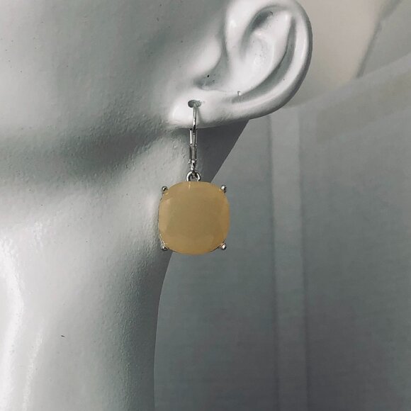 Joan Rivers Dangling pale yellow silvertone leverback Earrings - Picture 1 of 8
